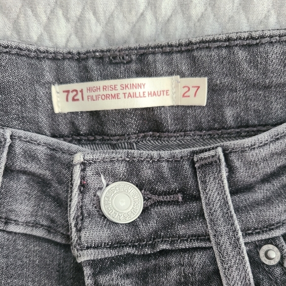 Women's Levi's 721 Grey Skinny Jeans - size 27 - Picture 3 of 5